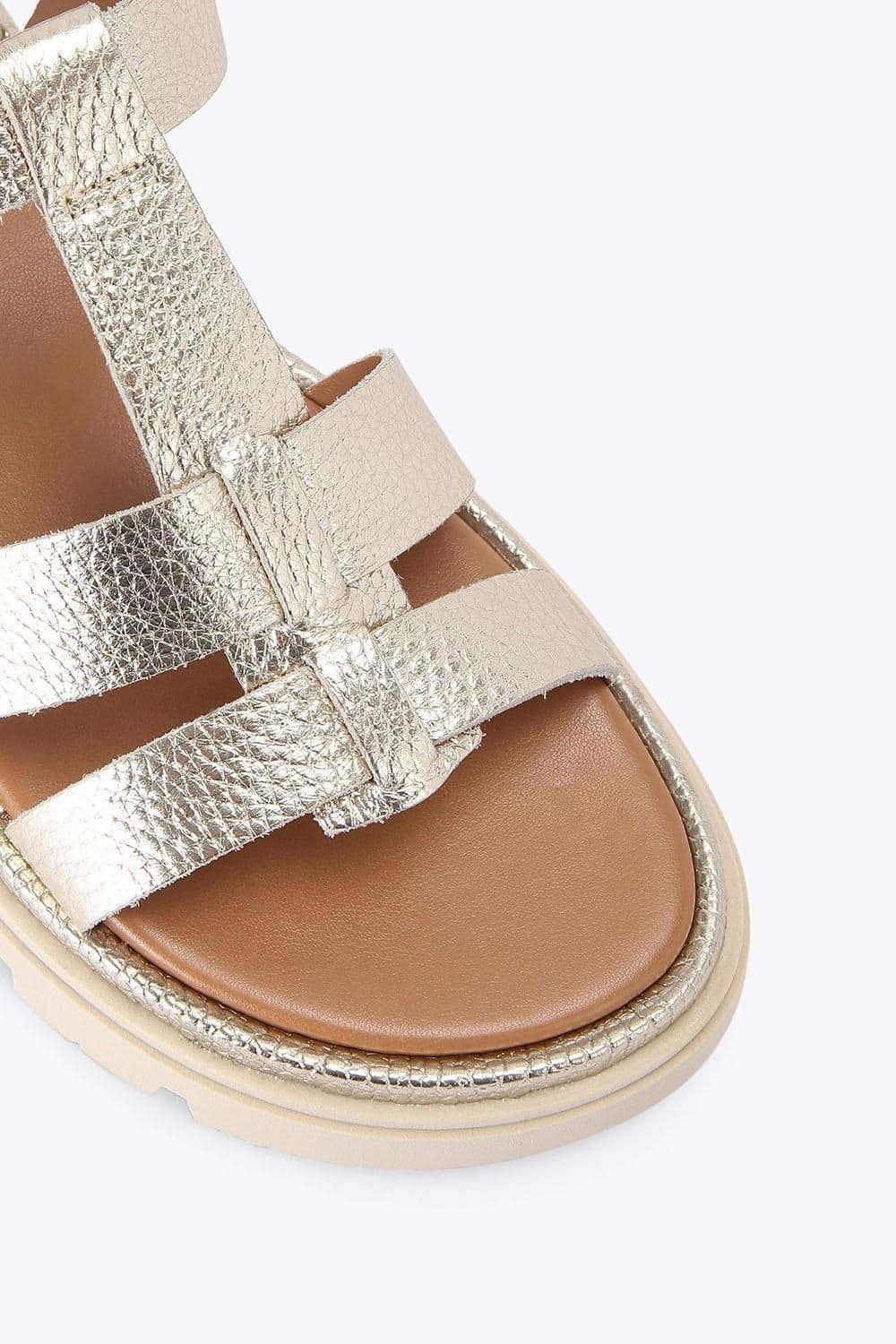 Carvela Carvela Women's 'Pavilion T Bar' Leather Sandals in Gold - 4