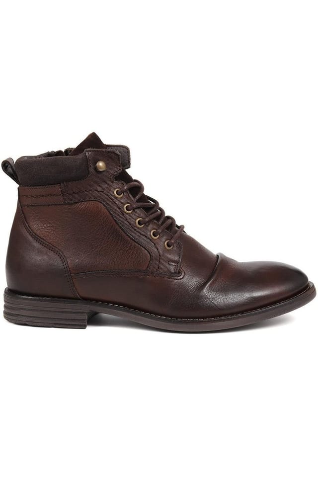 Jones Bootmaker Jones Bootmaker Men's Docklands Leather Lace-Up Boots in Dark Brown - 2