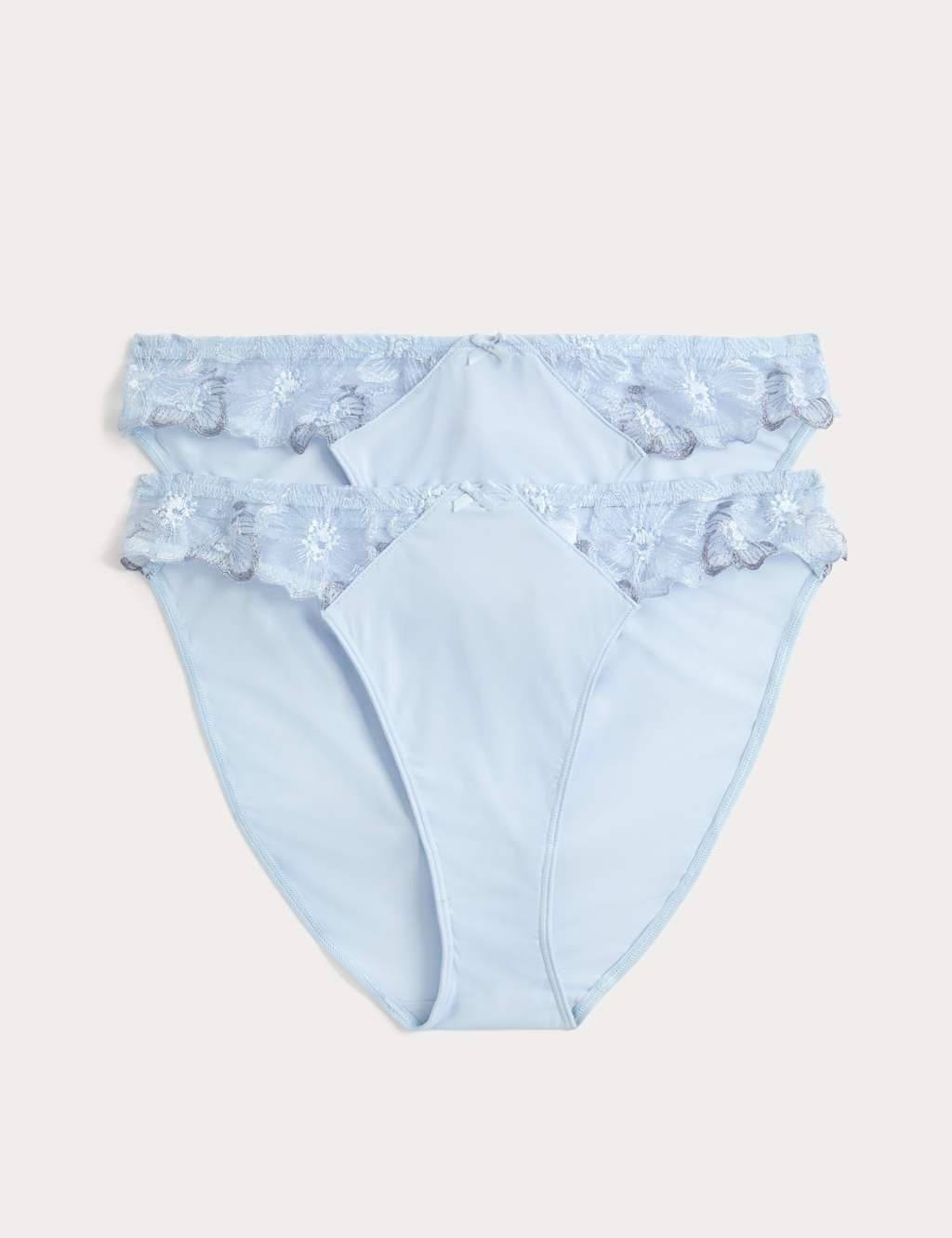 Marks & Spencer M&S 2 Pack Embrace High Leg Knickers Light Wedgewood