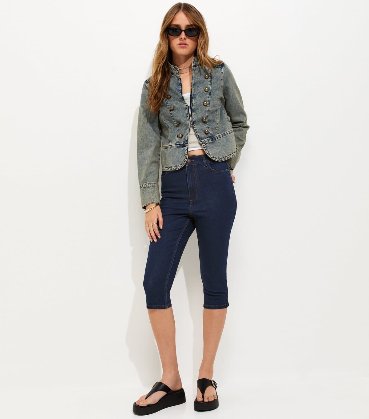 New Look New Look Indigo Wash Denim Capri Trousers