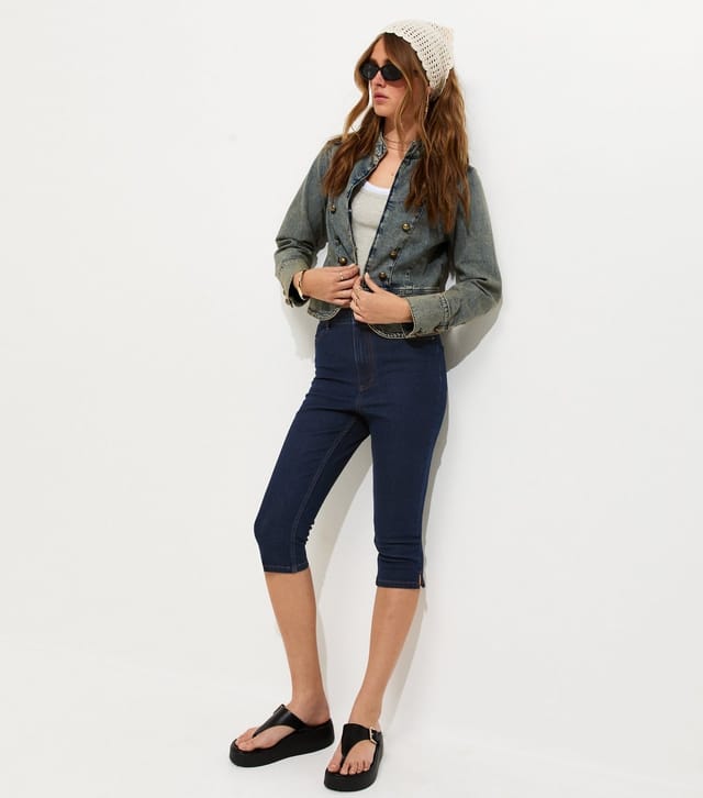 New Look Women's Indigo Wash Denim Capri Trousers New Look - 3