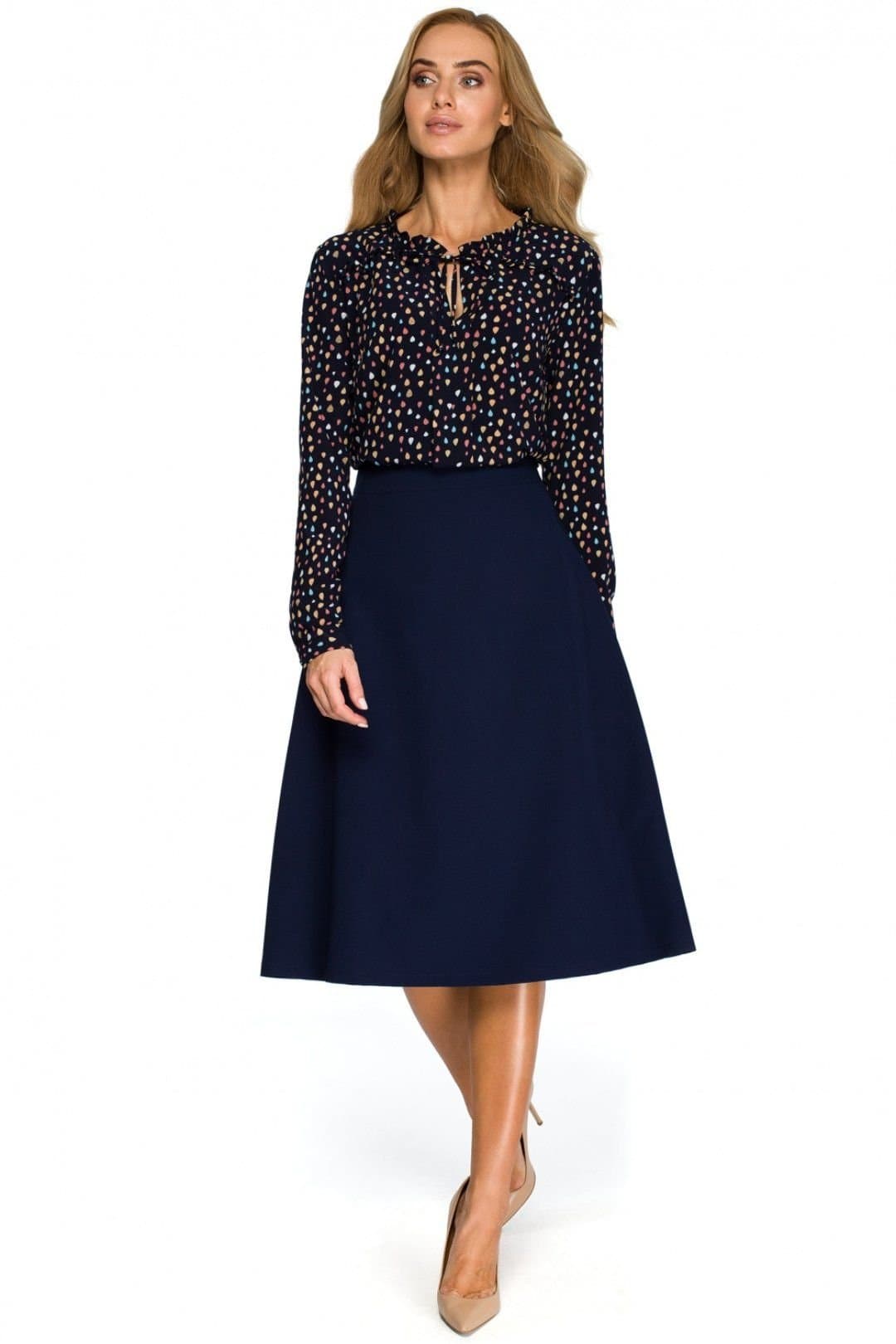Love Lace Love Lace Women's A Line Midi Skirt with Covered Zip in Blue