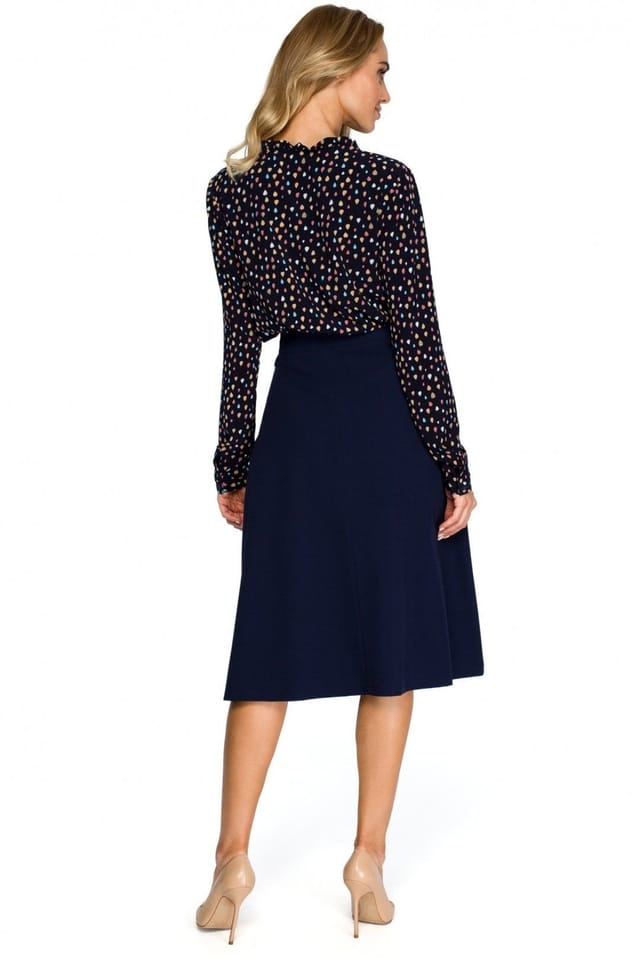 Love Lace Love Lace Women's A Line Midi Skirt with Covered Zip in Blue - 2