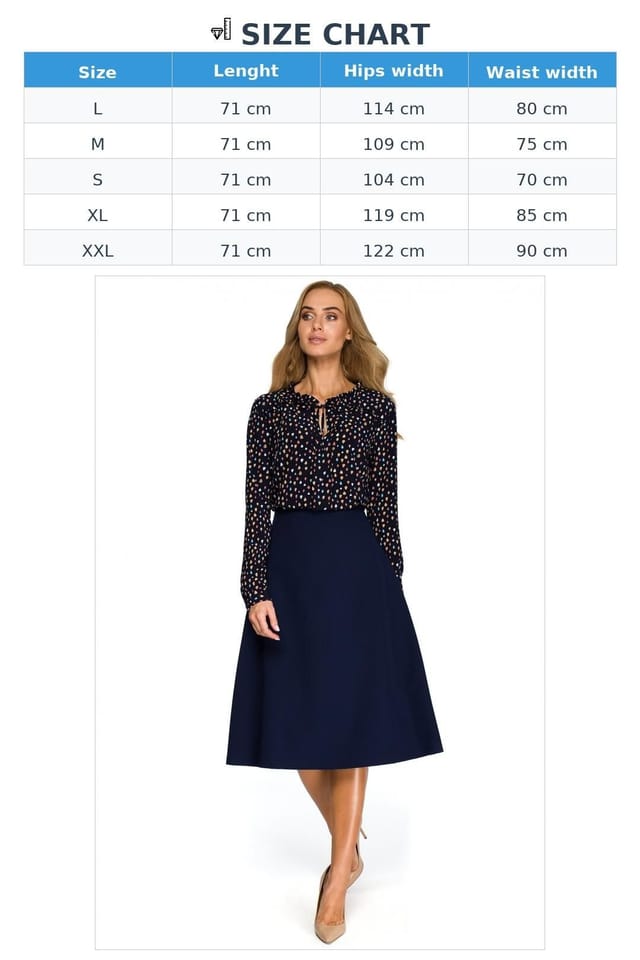 Love Lace Love Lace Women's A Line Midi Skirt with Covered Zip in Blue - 3