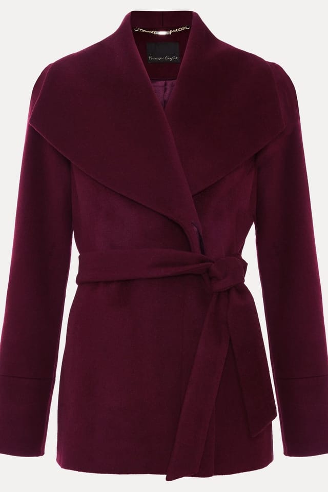 Phase Eight Phase Eight Women's Nicci Long Sleeve Short Coat in Wine - 2