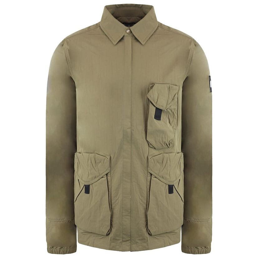 Weekend Offender Weekend Offender Men's Long Sleeve Zip Up Olive Hamburg Jacket in Green - 1