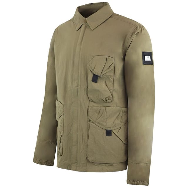 Weekend Offender Weekend Offender Men's Long Sleeve Zip Up Olive Hamburg Jacket in Green - 2
