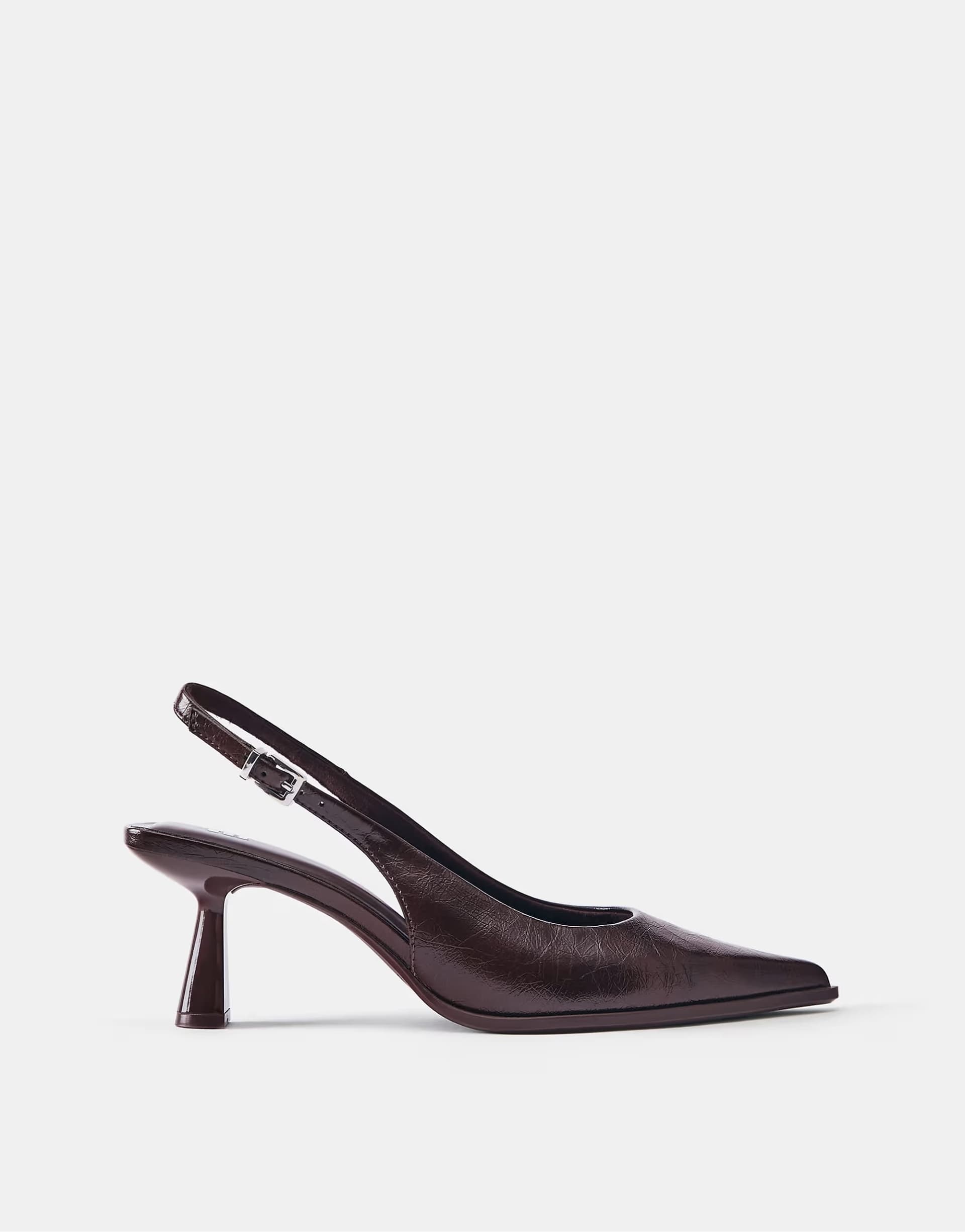 ASOS Pull&Bear Slingback high-heel shoes in brown
