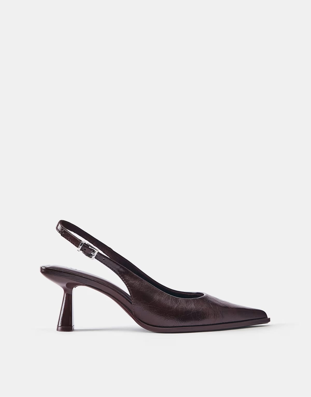 ASOS Pull&Bear Slingback high-heel shoes in brown - 1