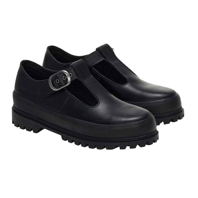 Superga Superga Women's 2541 Box Leather Mary Janes in Black - 2