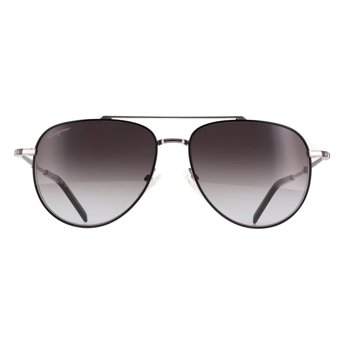 Salvatore Ferragamo Salvatore Ferragamo Men's Aviator Black Light Ruthenium Grey Gradient SF226S - 1