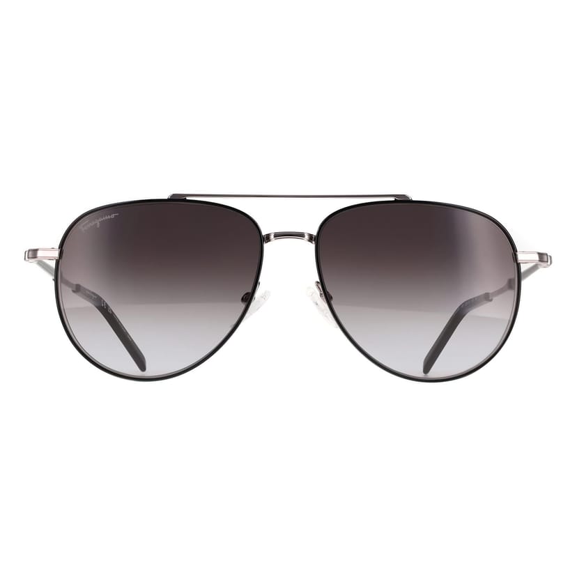 Salvatore Ferragamo Salvatore Ferragamo Men's Aviator Black Light Ruthenium Grey Gradient SF226S - 1