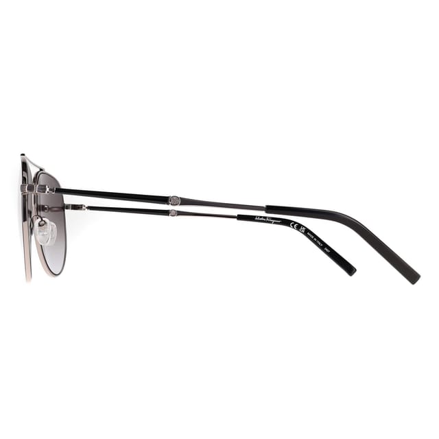 Salvatore Ferragamo Salvatore Ferragamo Men's Aviator Black Light Ruthenium Grey Gradient SF226S - 3