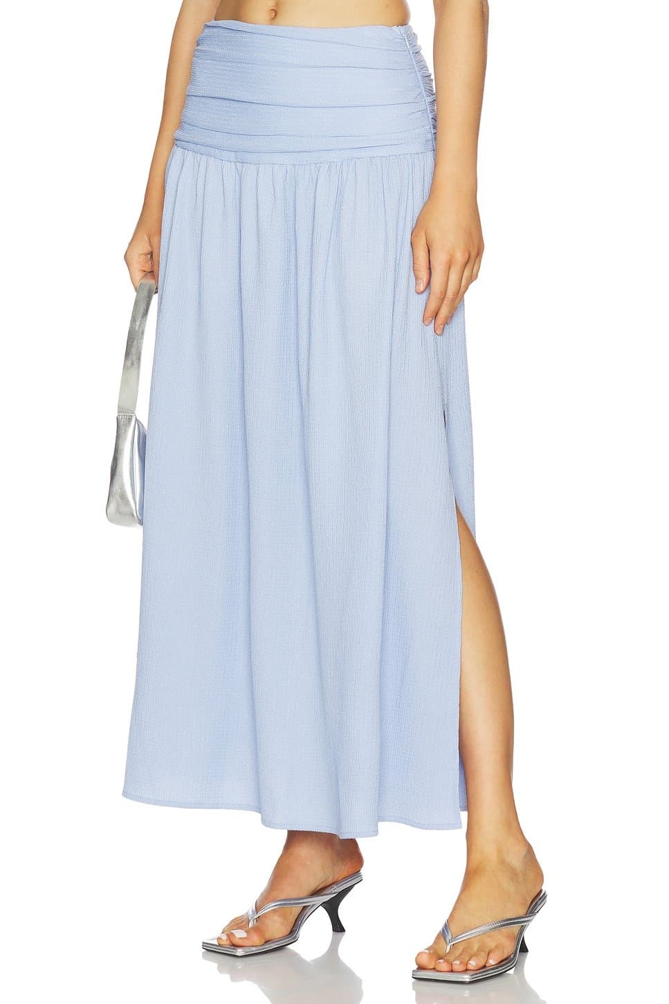 revolve Revolve Yoke Detail Maxi Skirt in Powder Blue
