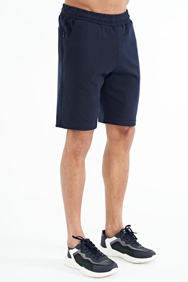 Tommy Life Tommy Life Men's Printed Fleece Sweat Shorts in Dark Navy - 3