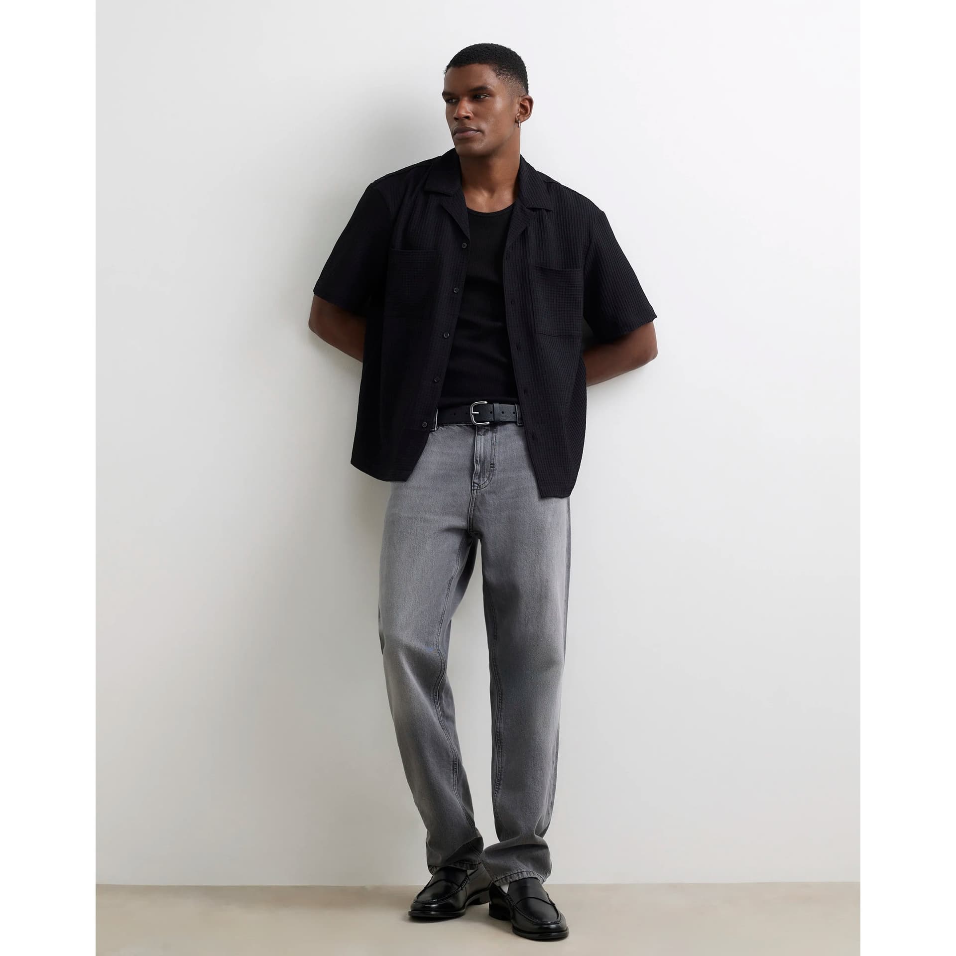 River Island Mens River Island Grey Straight Leg Jeans