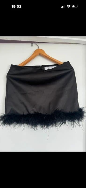 Bershka Black silk feather skirt