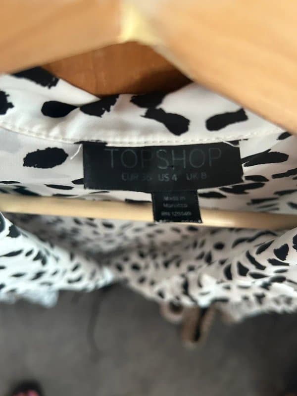 Topshop Black & white animal print Topshop blouse, S / 36 / 8