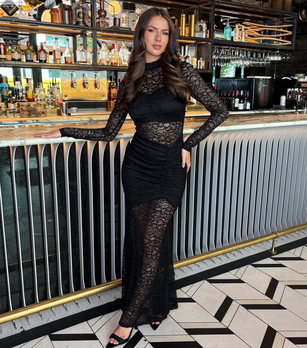 AX Paris Women's Black Lace Fishtail Maxi Dress AX Paris New Look