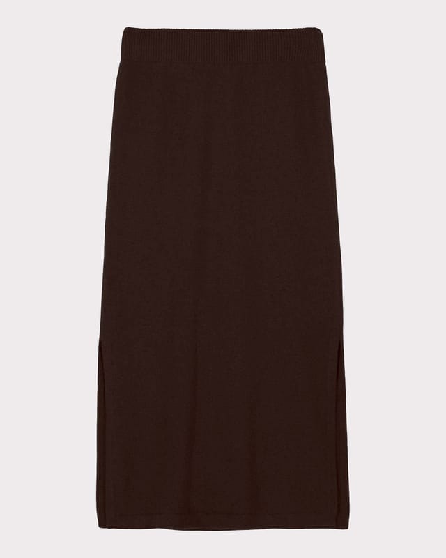 Kettlewell Kettlewell Women's Josie Merino Knitted Midi Skirt in Dark Brown - 2