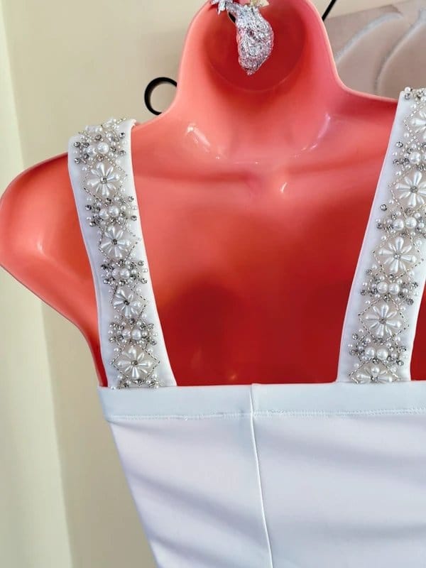 River Island Embellished Mini White Evening Dress