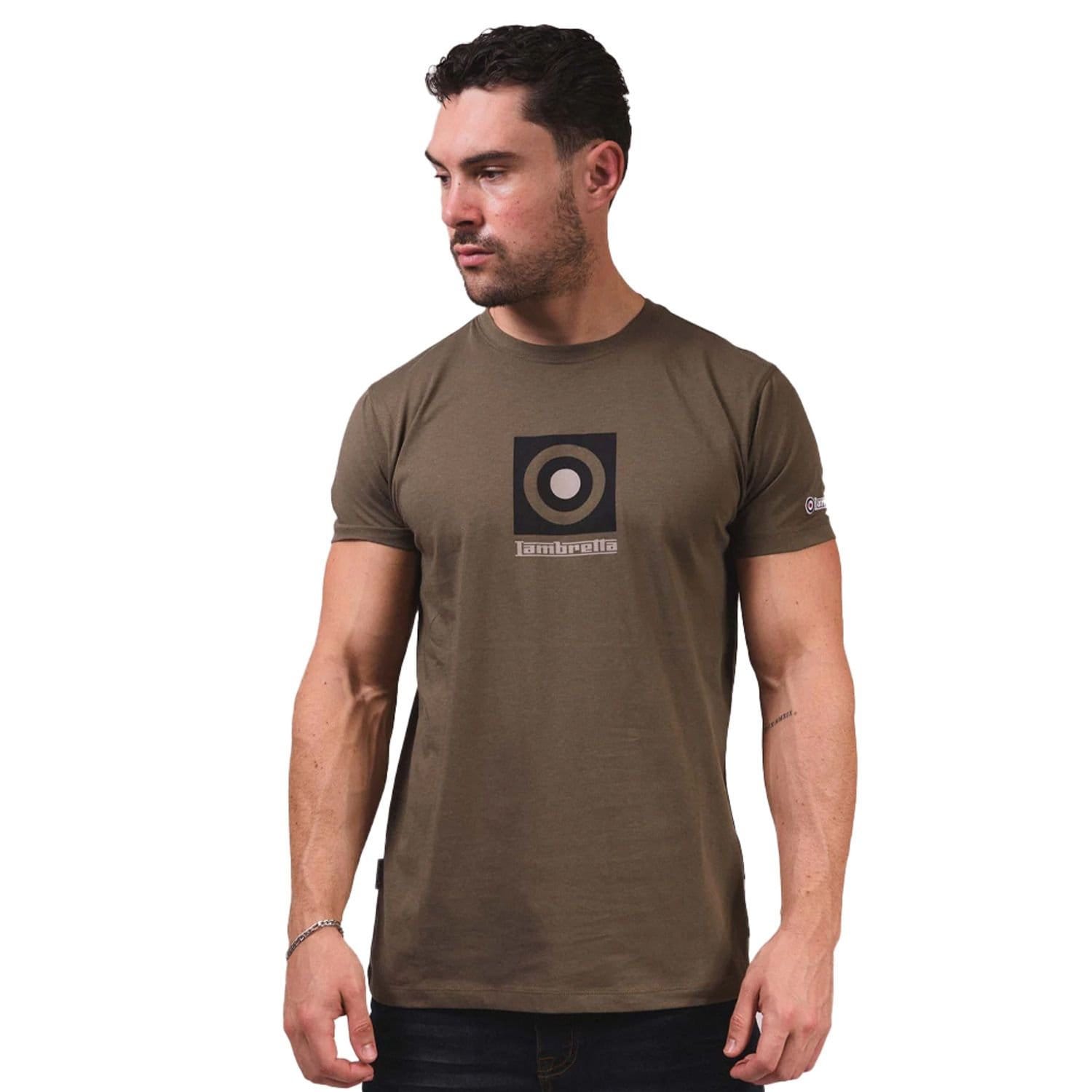 Lambretta Lambretta Men's Box Logo T-Shirt in Khaki - 4