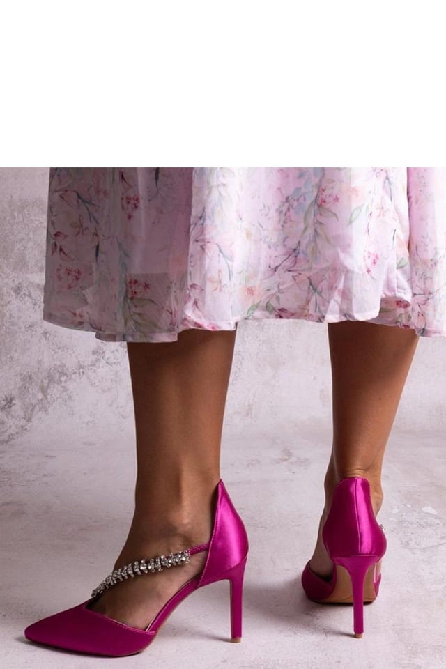 Love Lace Love Lace Women's Sayida Sequin Strap High Heel Pumps Pointed Toe Summer Style in Pink - 3