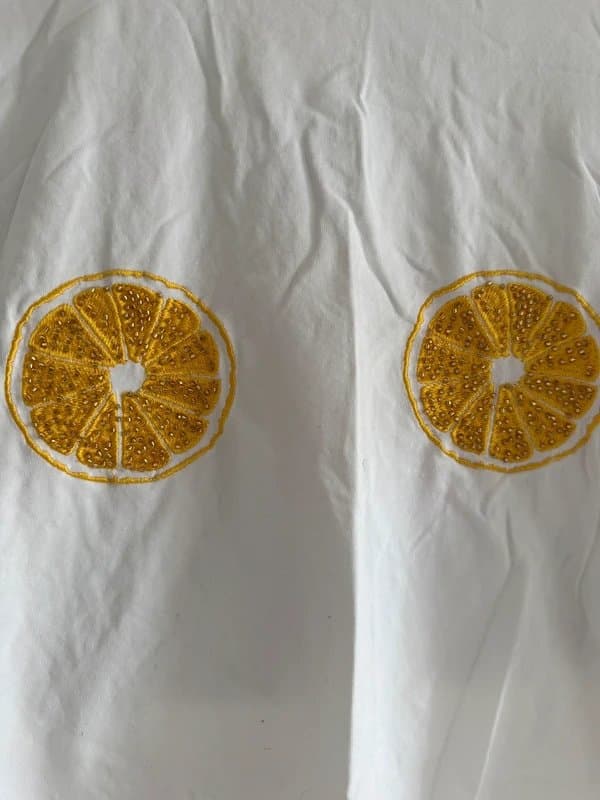 Never Fully Dressed NFD embroidered orange T