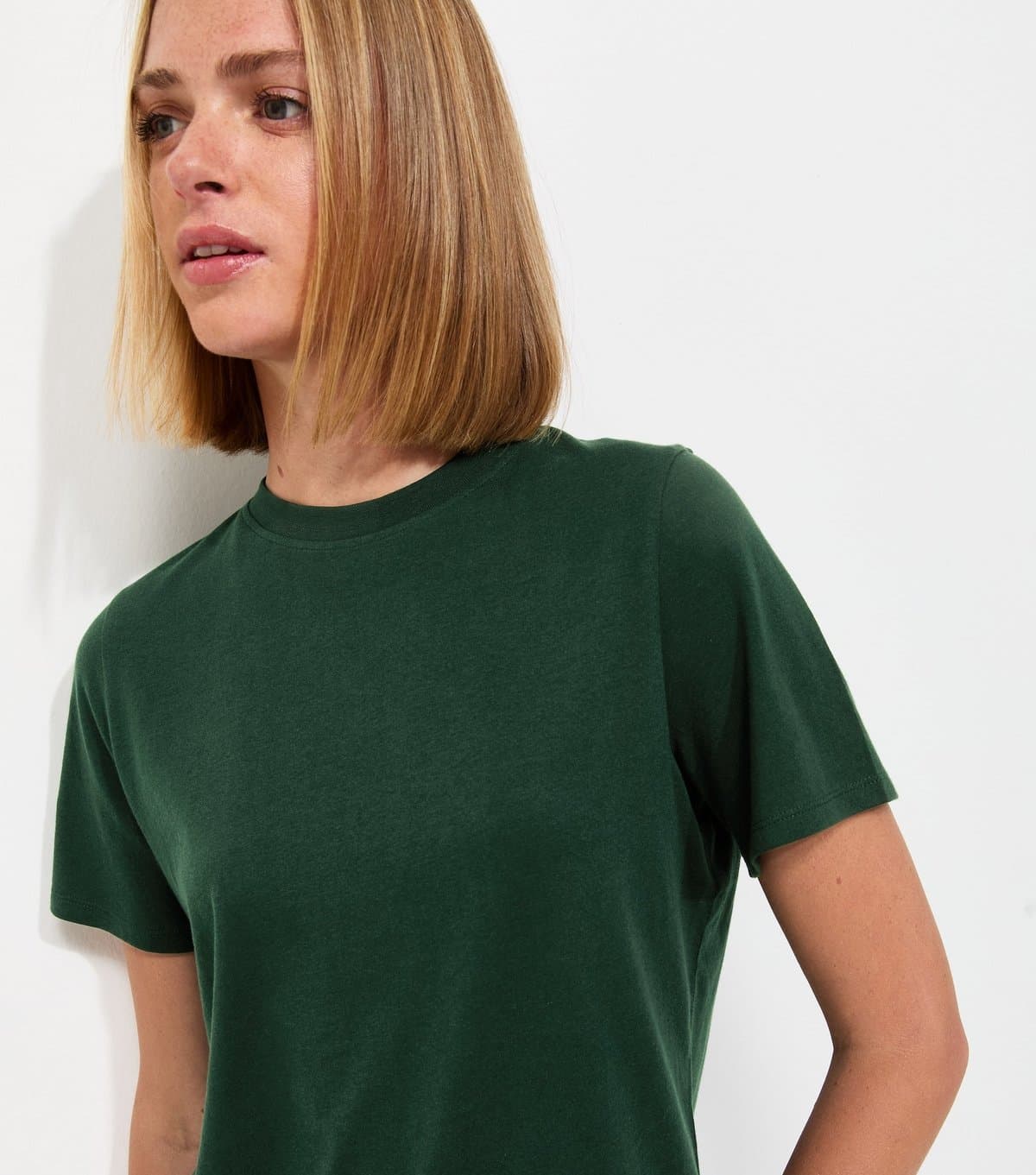 New Look New Look Dark Green Cotton Crew-Neck T-Shirt