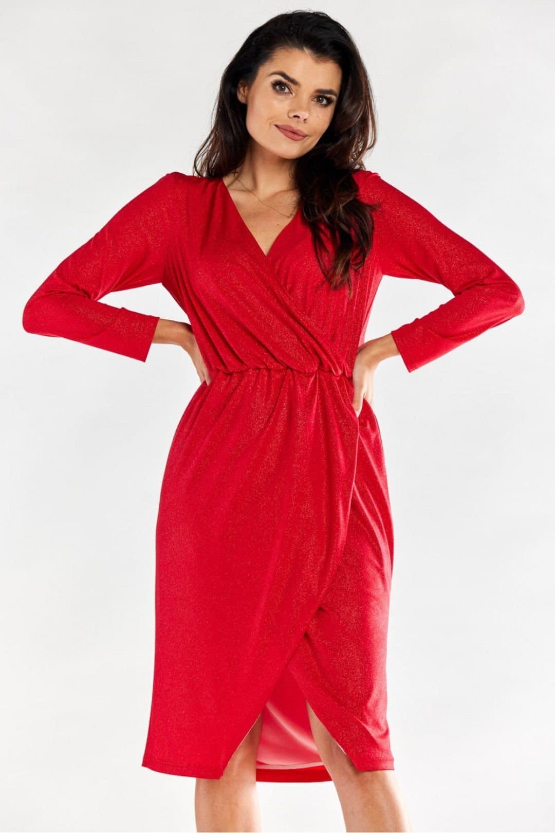 Love Lace Love Lace Women's Evening Envelope Dress Elastic Waist Poland in Red