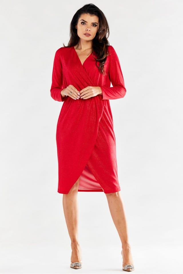 Love Lace Love Lace Women's Evening Envelope Dress Elastic Waist Poland in Red - 2