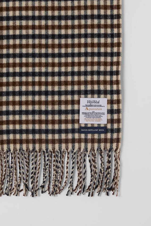 Aquascutum Aquascutum Men's Cotton Scarf Club Check in Tan - 2