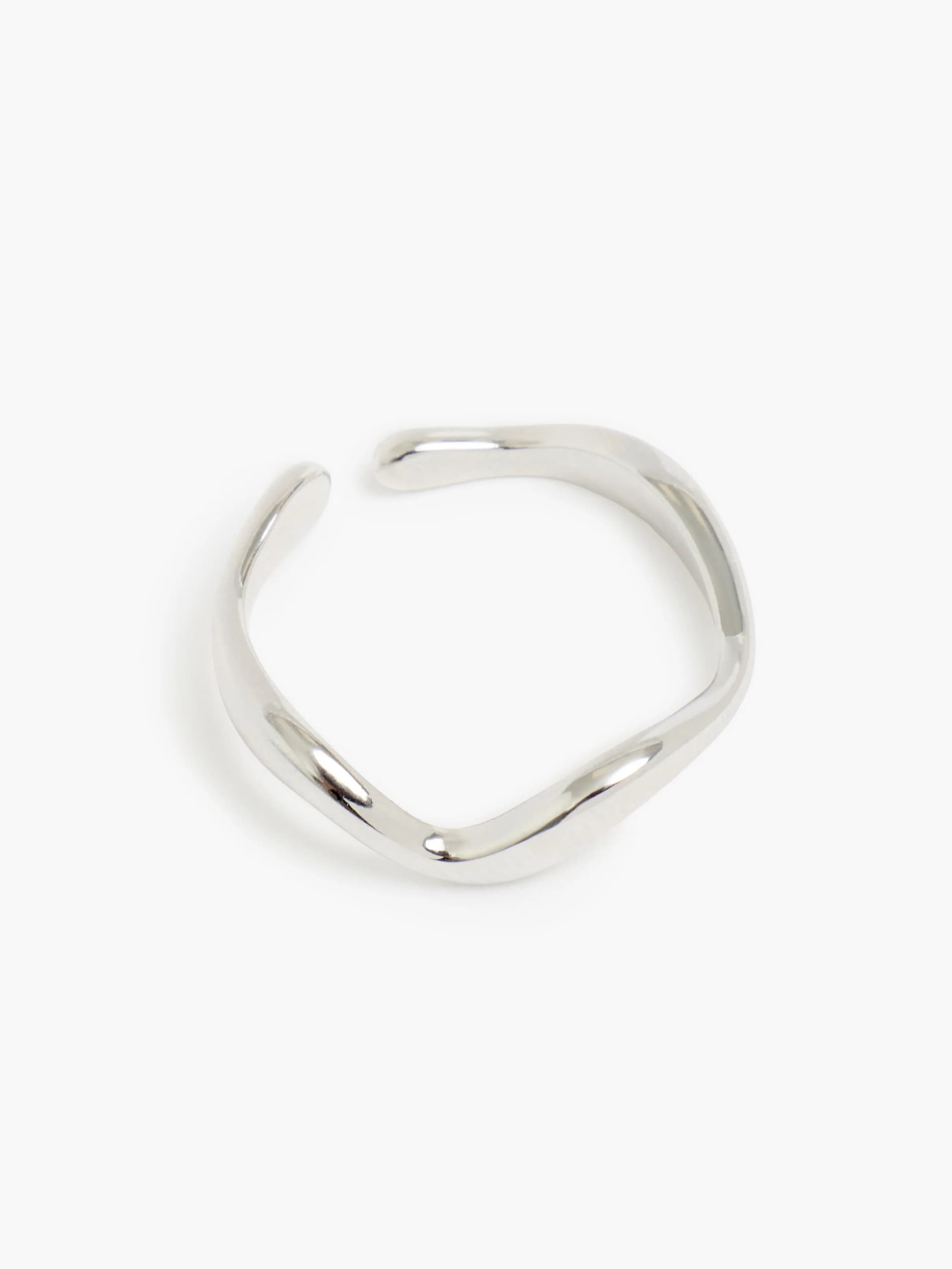 French Connection Wave Open Ring Silver