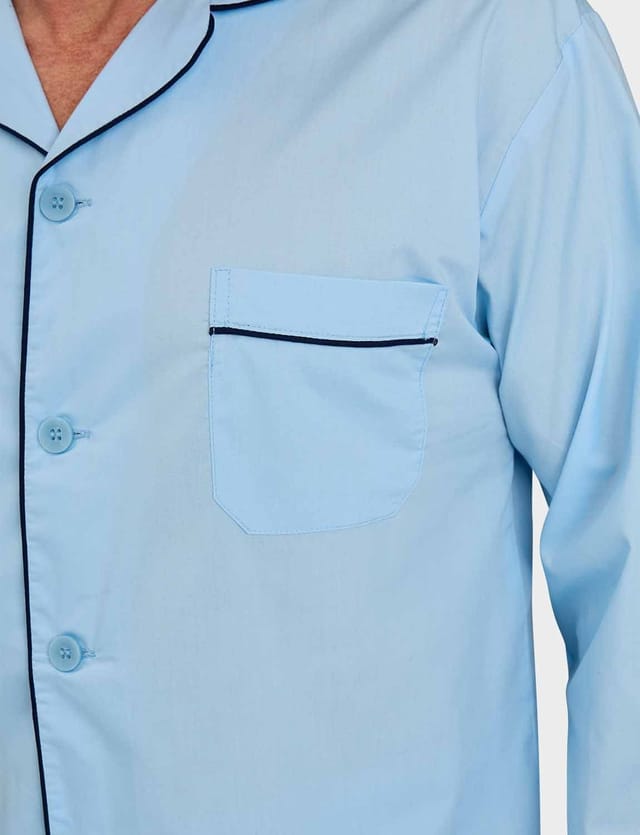 Tootal Tootal Men's Champion Plain Cotton-Blend Pyjamas in Blue - 3