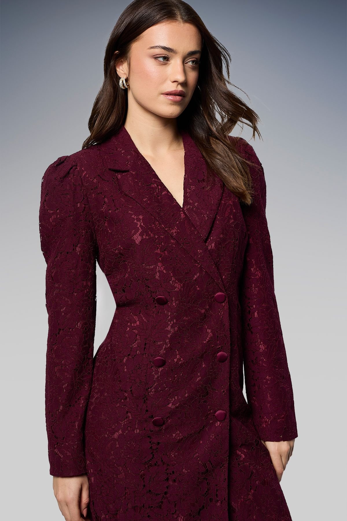 Dorothy Perkins Dorothy Perkins Women's Lace Blazer Dress in Berry - 4