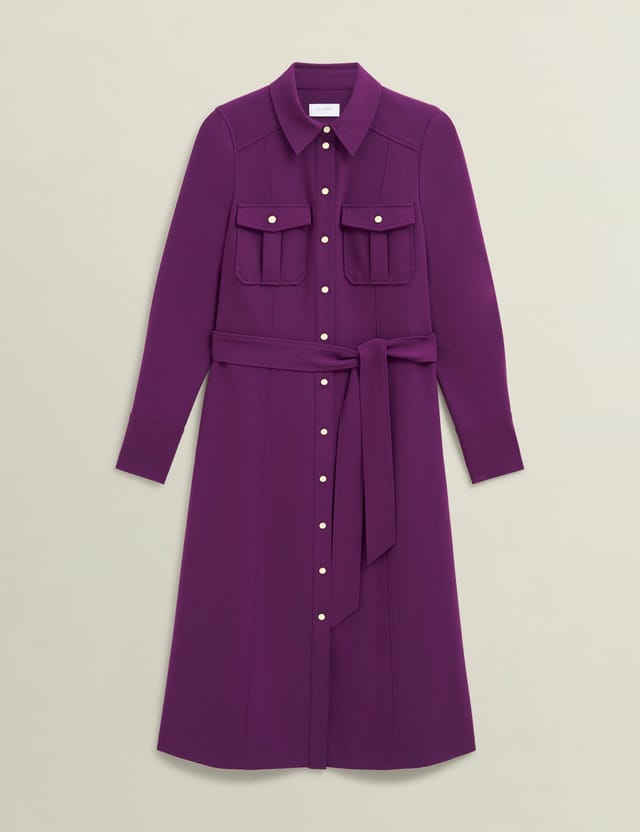 Hobbs London Hobbs London Women's Violet Shirt Dress in Grape - 2