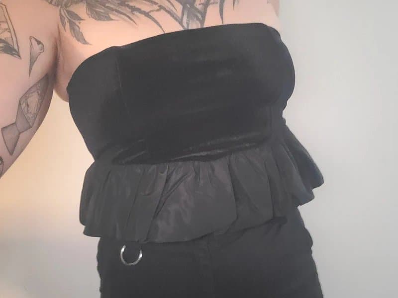 Bershka velvet tube top