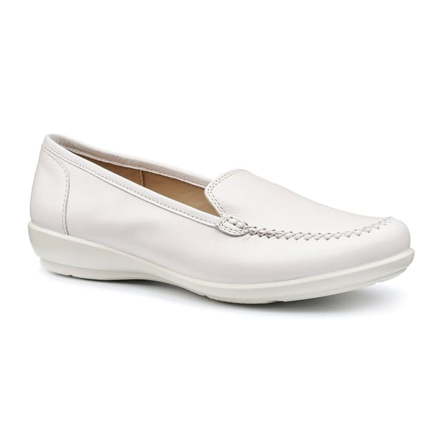 Hotter Hotter Women's Wide Fit 'Jazz' Moccasins in Off-White - 2