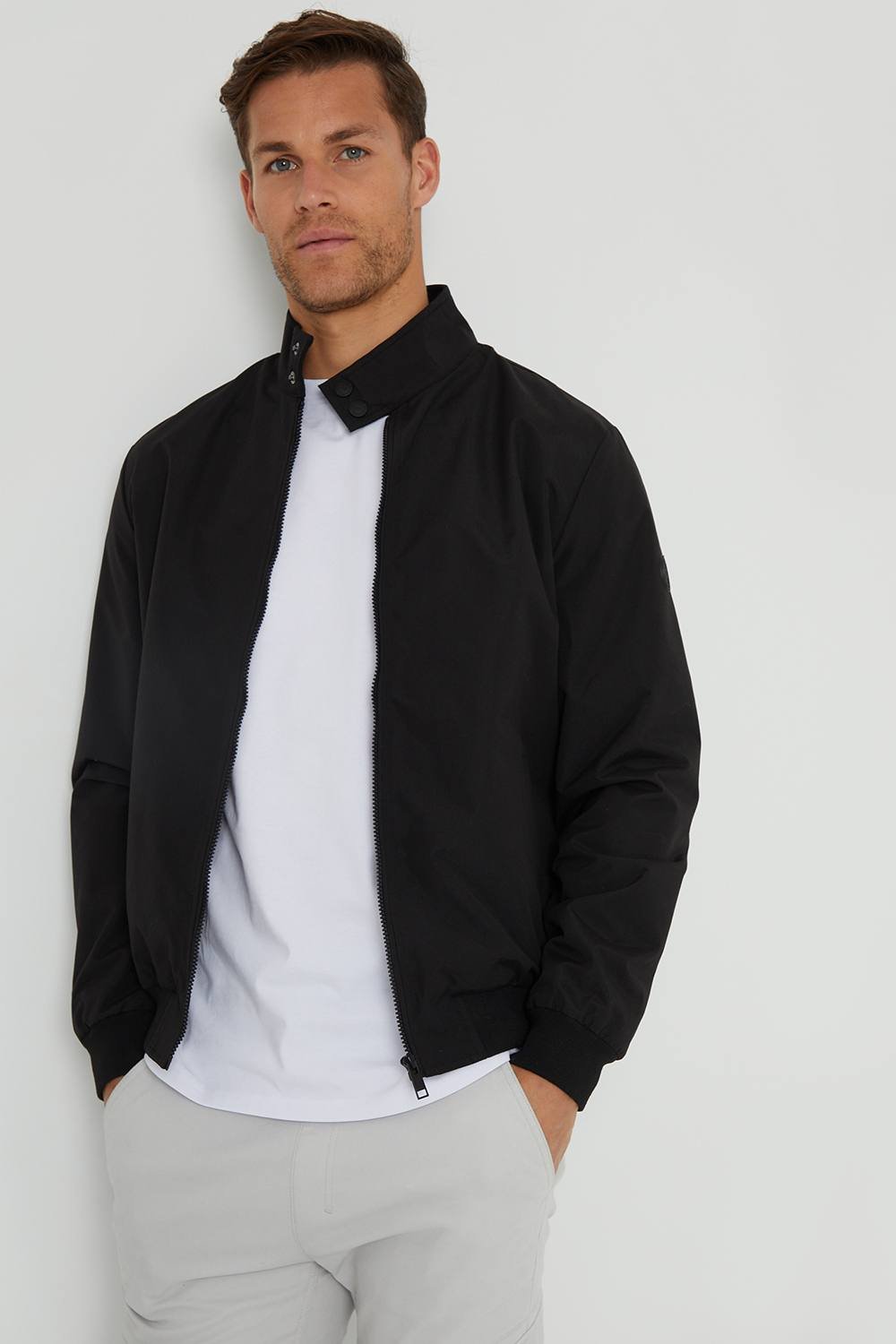 Threadbare Threadbare Men's 'Arnest' Showerproof Harrington Style Jacket in Black - 2