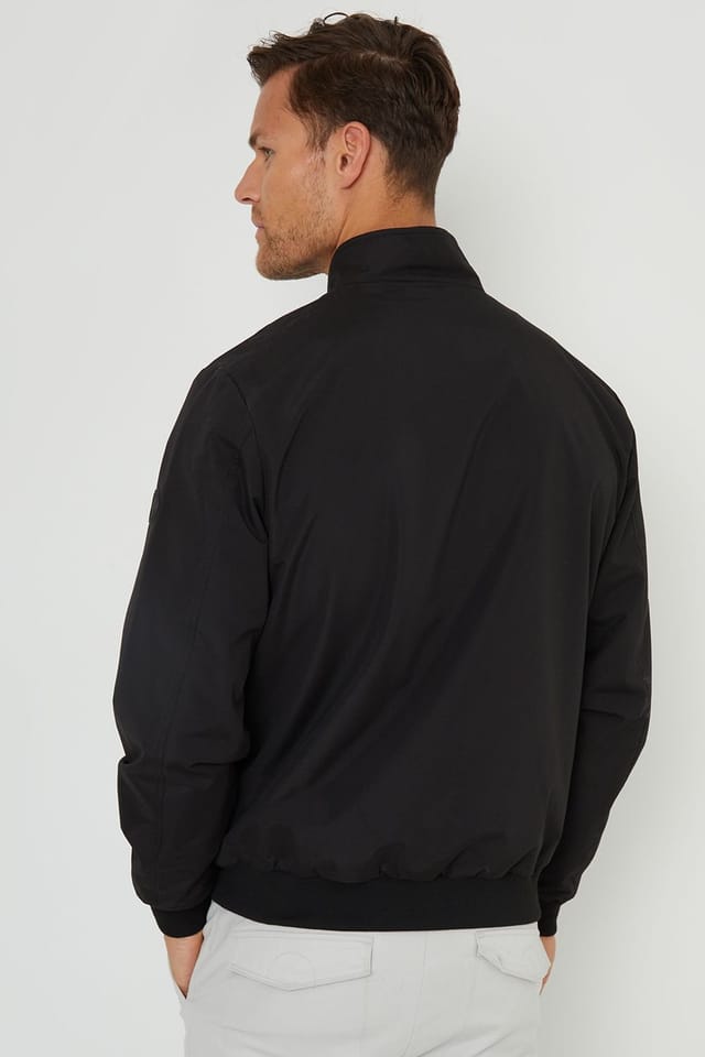 Threadbare Threadbare Men's 'Arnest' Showerproof Harrington Style Jacket in Black - 2