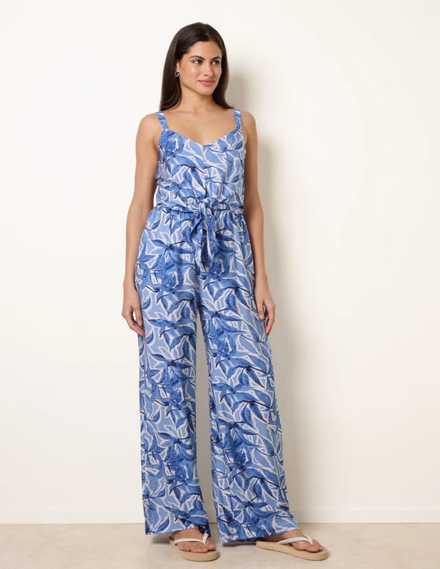 Blue Vanilla Tie Front Jumpsuit - 3