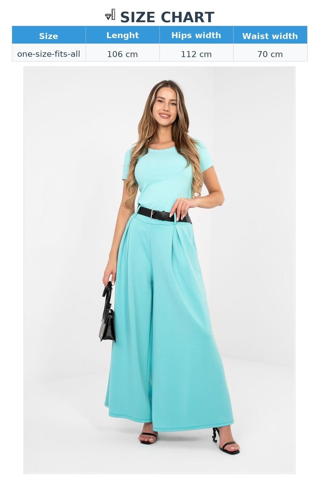 Love Lace Love Lace Women's Elegant Palazzo Sweatpants Tracksuit Trousers in Turquoise - 4