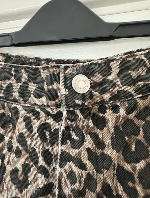 New Look New Look Brown Leopard Print Adalae Wide Leg Jeans - UK 14