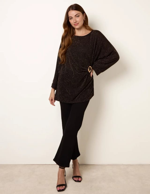 Blue Vanilla Buckle Metallic Top - 2