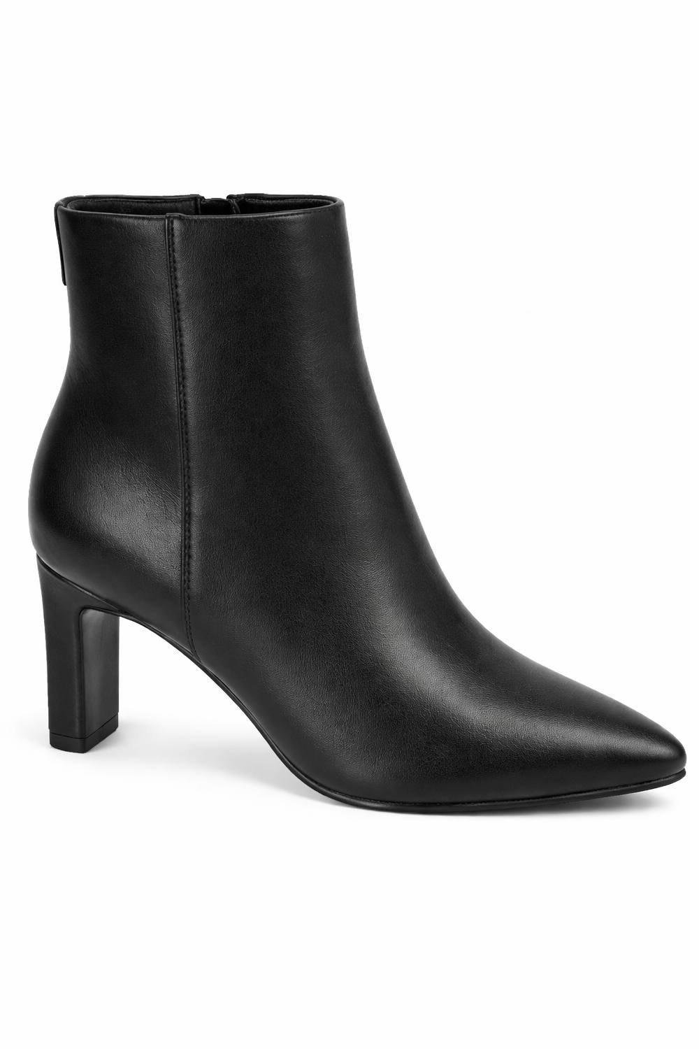 Spot On Spot On Women's Pointed Toe Block Heel Ankle Boots in Black - 2