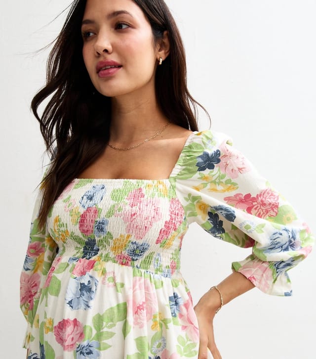 New Look Women's Maternity Cream Floral Print Midi Dress New Look - 2