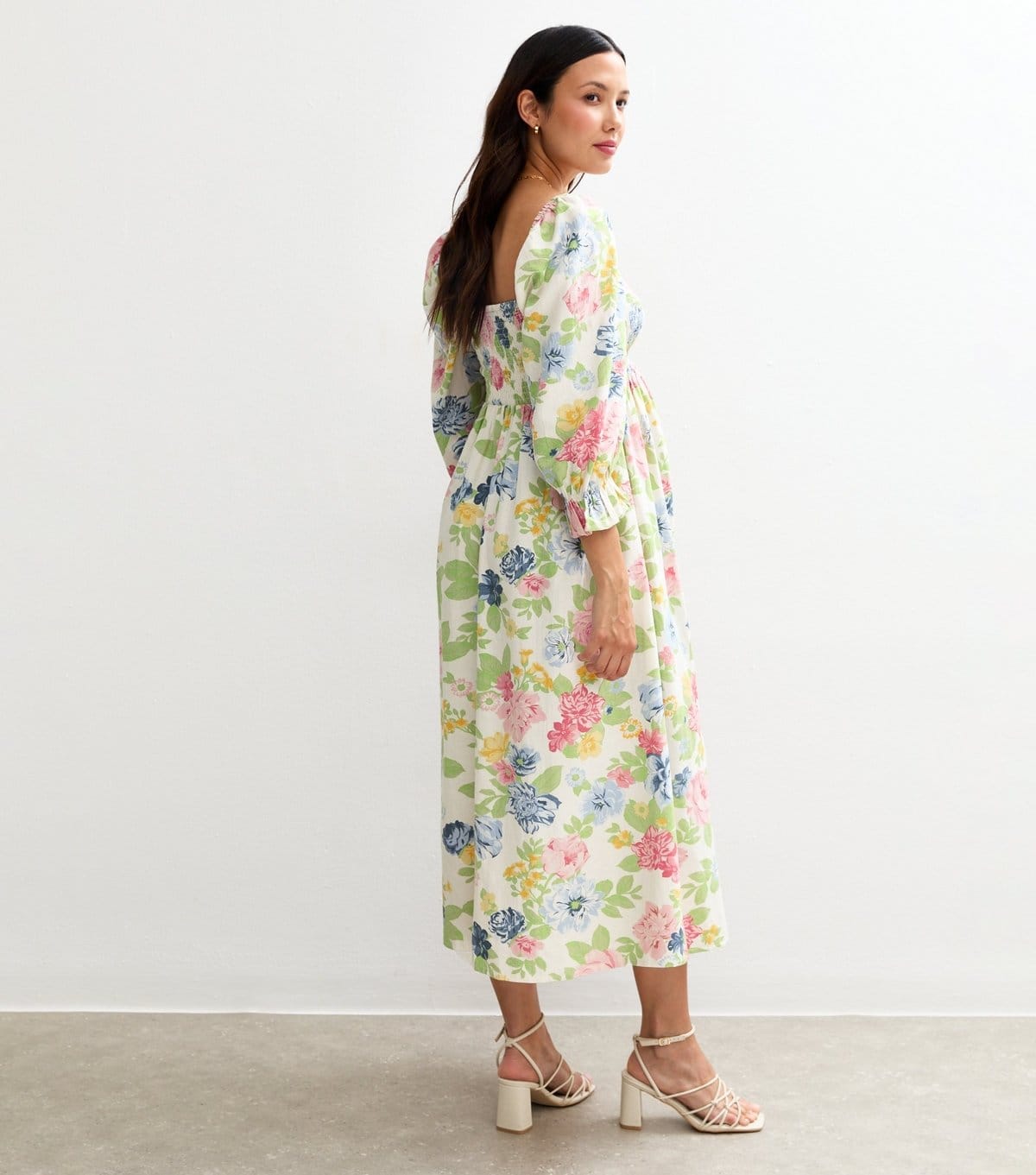 New Look Women's Maternity Cream Floral Print Midi Dress New Look - 4