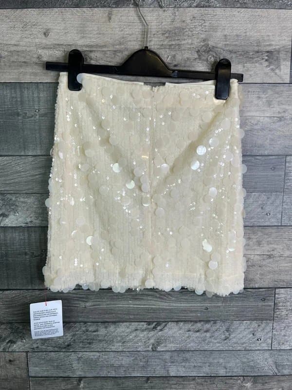 ASOS ASOS Design Sequin Mini Skirt Size UK 6 Ivory White Party Night Out Glam