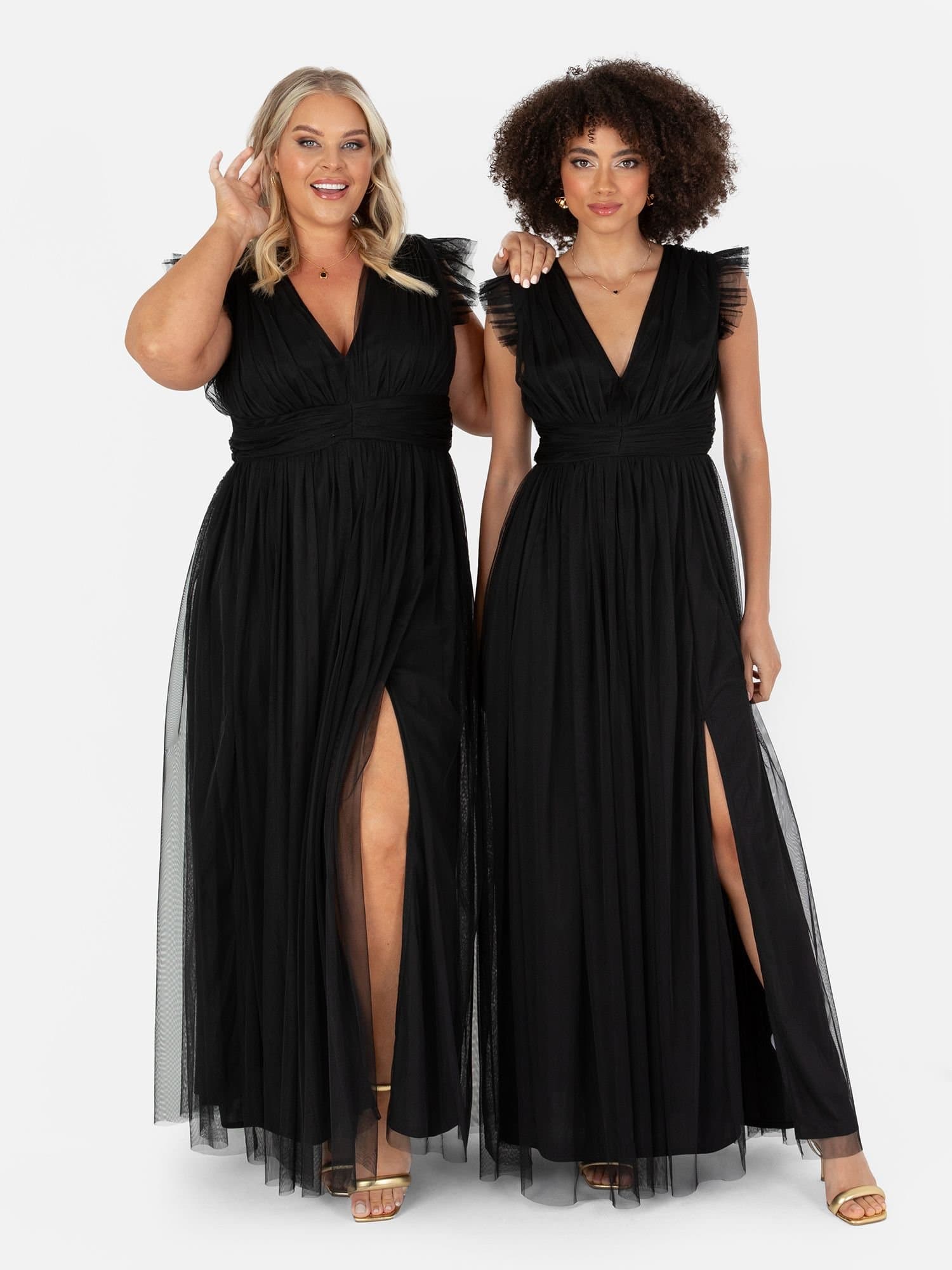 Anaya with Love Anaya with Love Women's Deep V-Neck Maxi Dress in Black