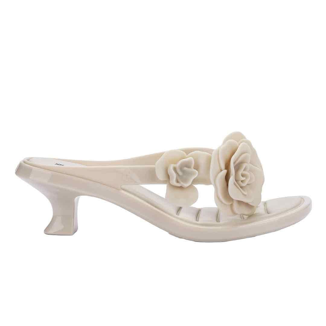 Melissa Shoes Melissa Shoes Women's Thong Kitten Heel Petals in Beige